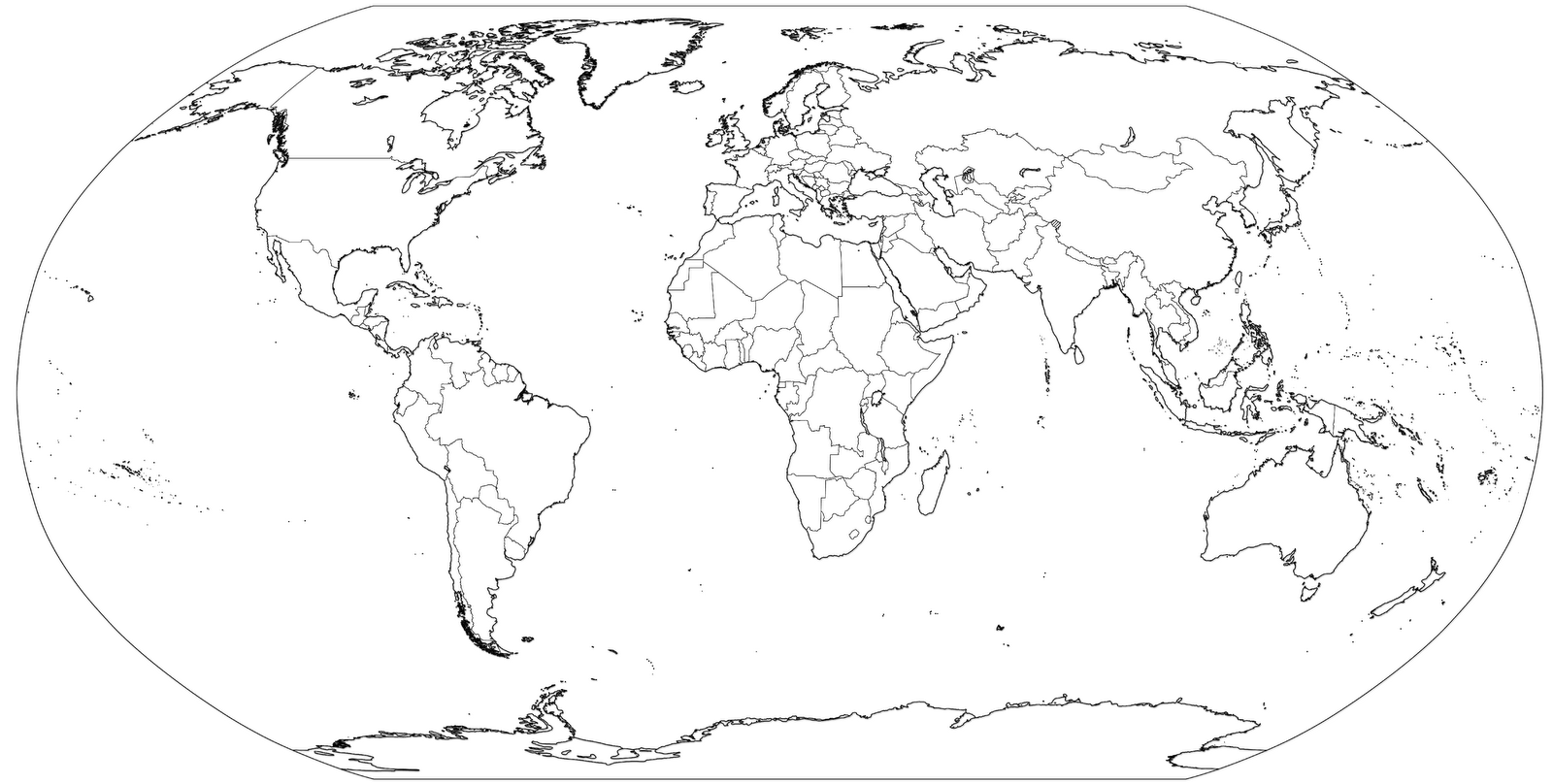 Map Of The World Coloring Page For Kids